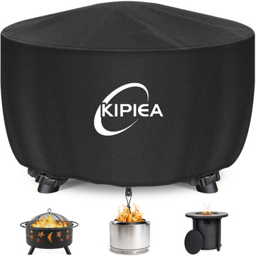 Round Fire Pit Cover for Yukon Super Waterproof, 30" D x16" H Smokeless Fire Pit Cover, Upgraded 600D Strong Tear and