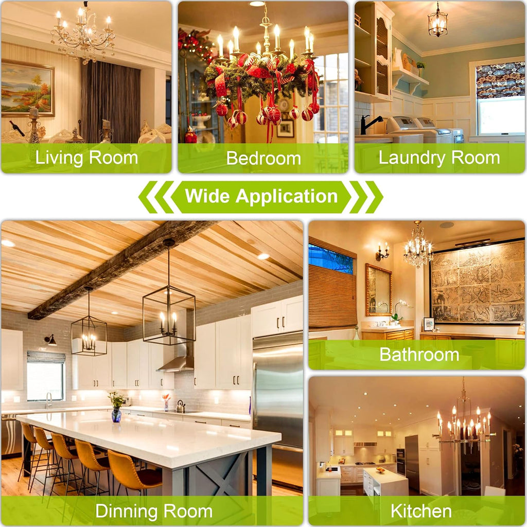 Dimmable Candelabra LED Light Bulb 40W Equivalent, E12 Chandelier Light Bulbs Warm White 3000K, 400LM, CRI 85+, B11