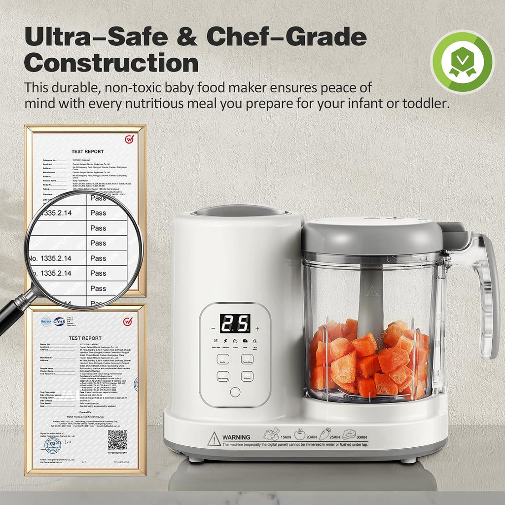 Food Maker Pro Steamer Blender: 4 in 1 Auto Steam Blend and Puree Maker with Self-Clean for Healthy Baby and Toddler