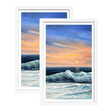 12x18 Poster Frame White Set of 2, Display Pictures 11x17 with Mat or 12x18 without Mat, Wall Mount