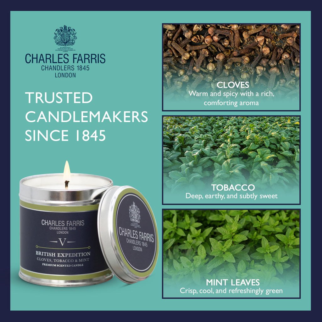 Luxury Scented - Tin, Hand-Poured, Long Lasting, Clean Burning, 300g / 10.5oz, Burns for up to 40 Hours, Made in