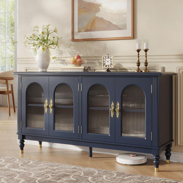 59" Arched Sideboard Buffet Cabinet with Storage, Blue