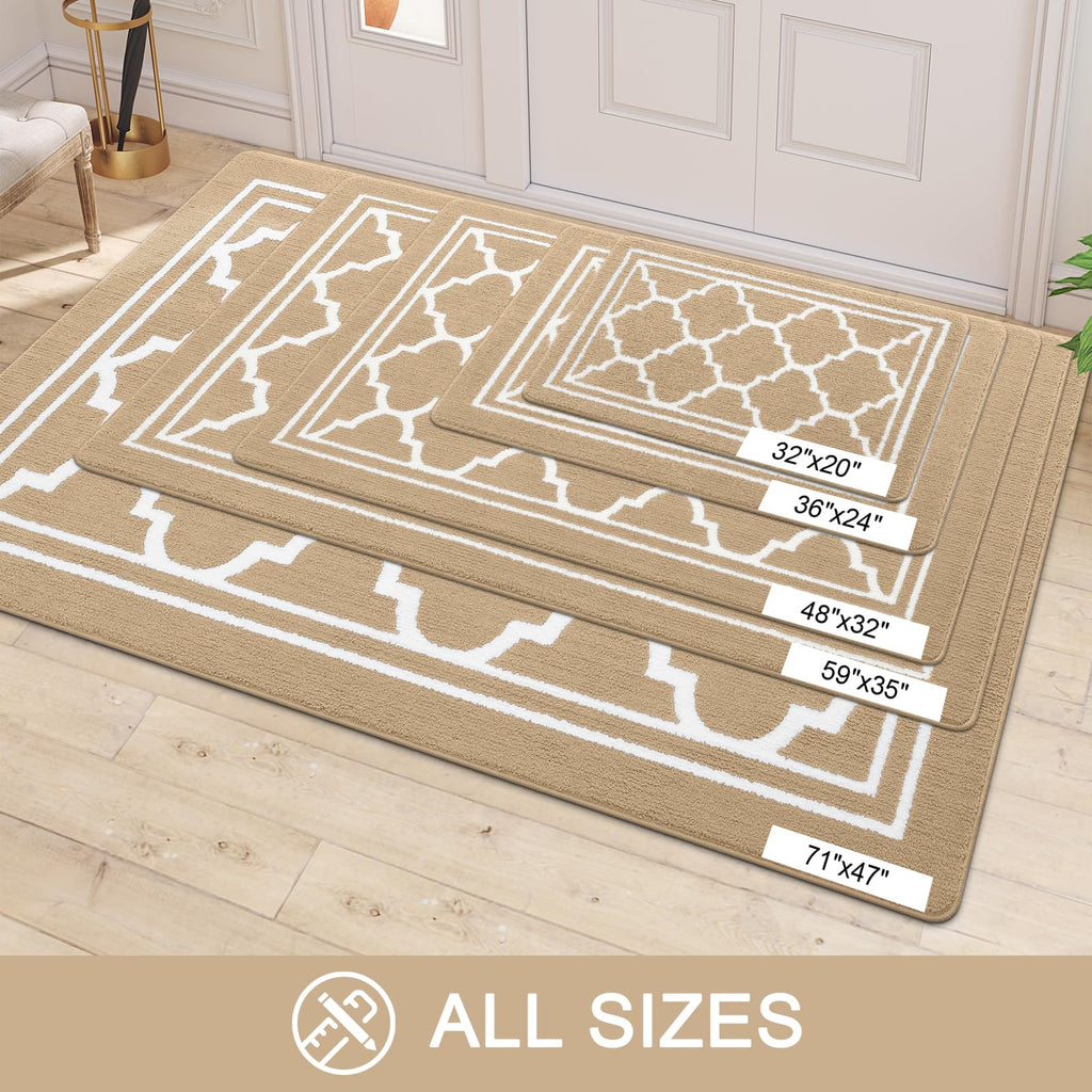Indoor Door Mat, Dirt Resistant Doormat, 32x20, Beige