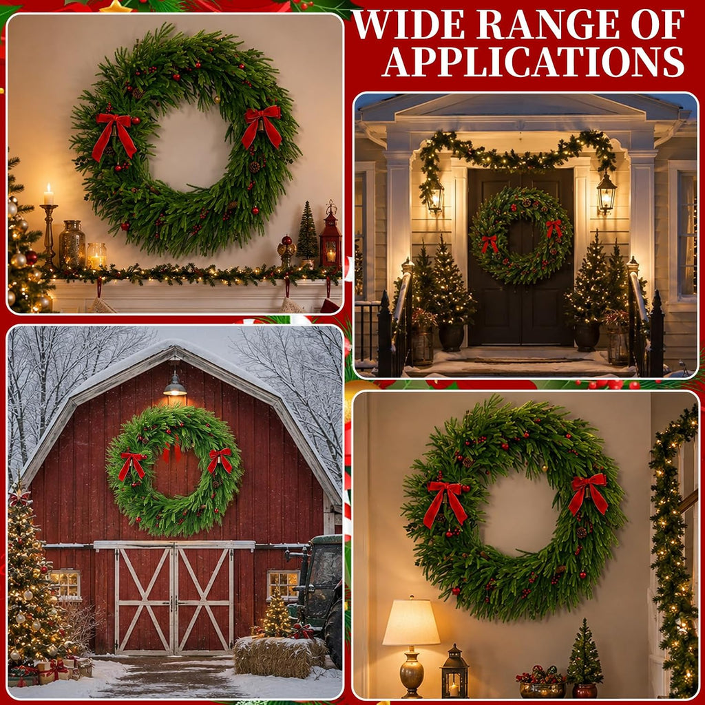 48in Indoor/Outdoor Large Artificial Christmas Wreath, Green