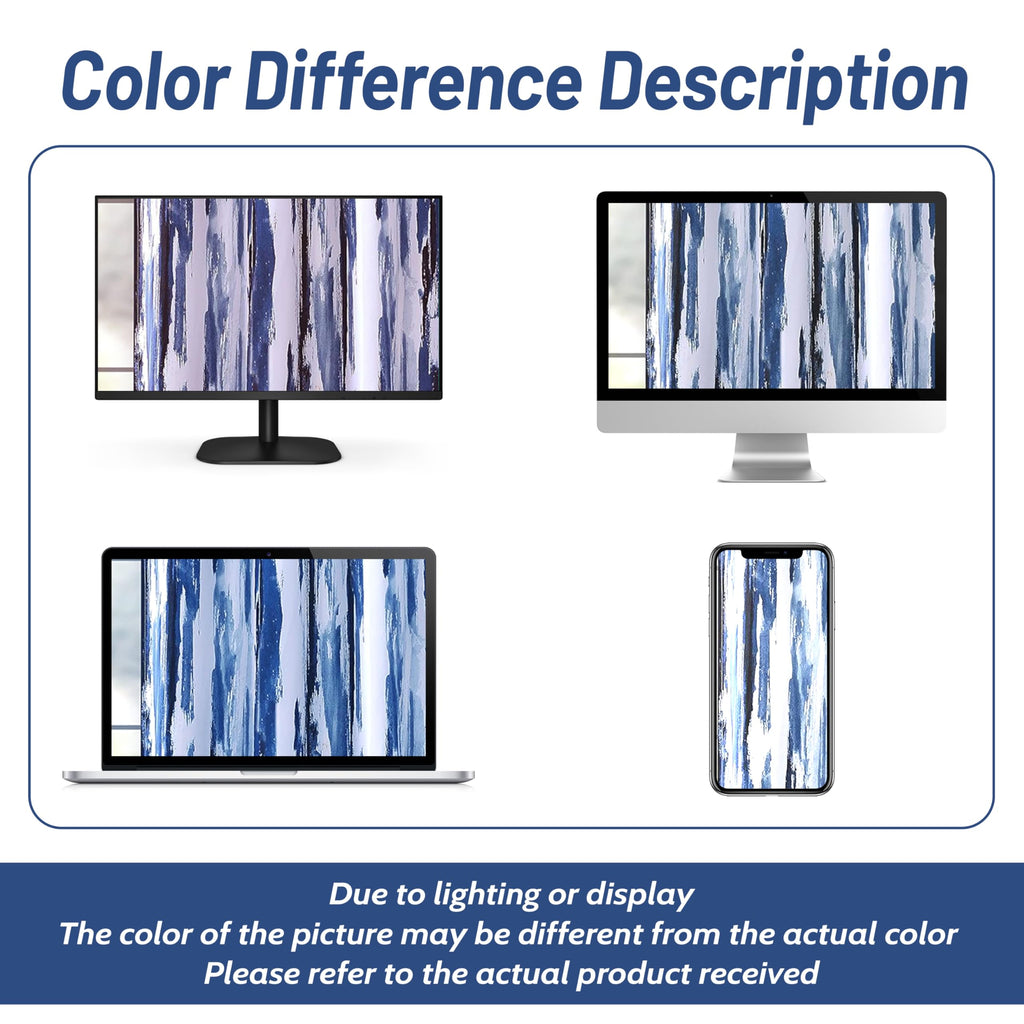 Paint Brush Watercolor Lined Thermal Insulated Blackout Window Curtain Valance Rod Pocket Navy Blue White Ink Stripe