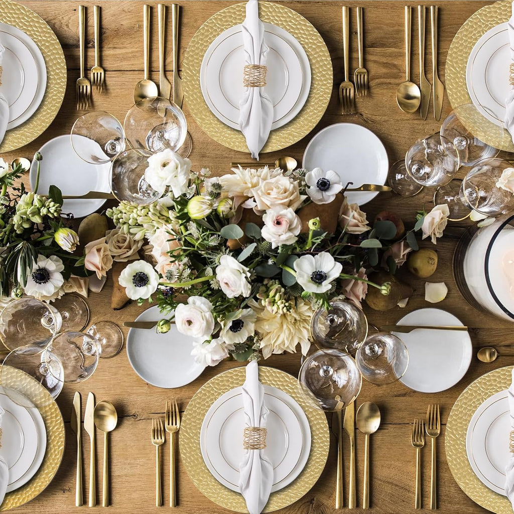 13" Gold Charger Plates, Bubble Charger for Dinner Plates - Set of 12