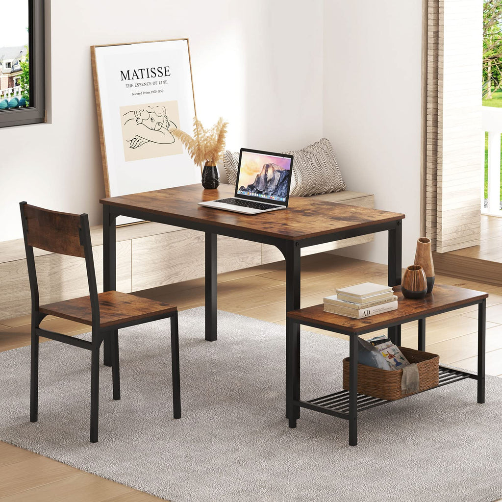 Dining Table with 2 Chairs and 1 Bench Dining Room Sets for 4 Soho Dining Table and Chairs Set, Rectangular