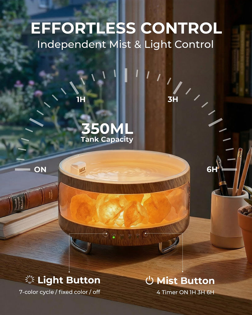 Essential Oil Diffuser with Himalayan Salt Lamp, Scent Diffusers