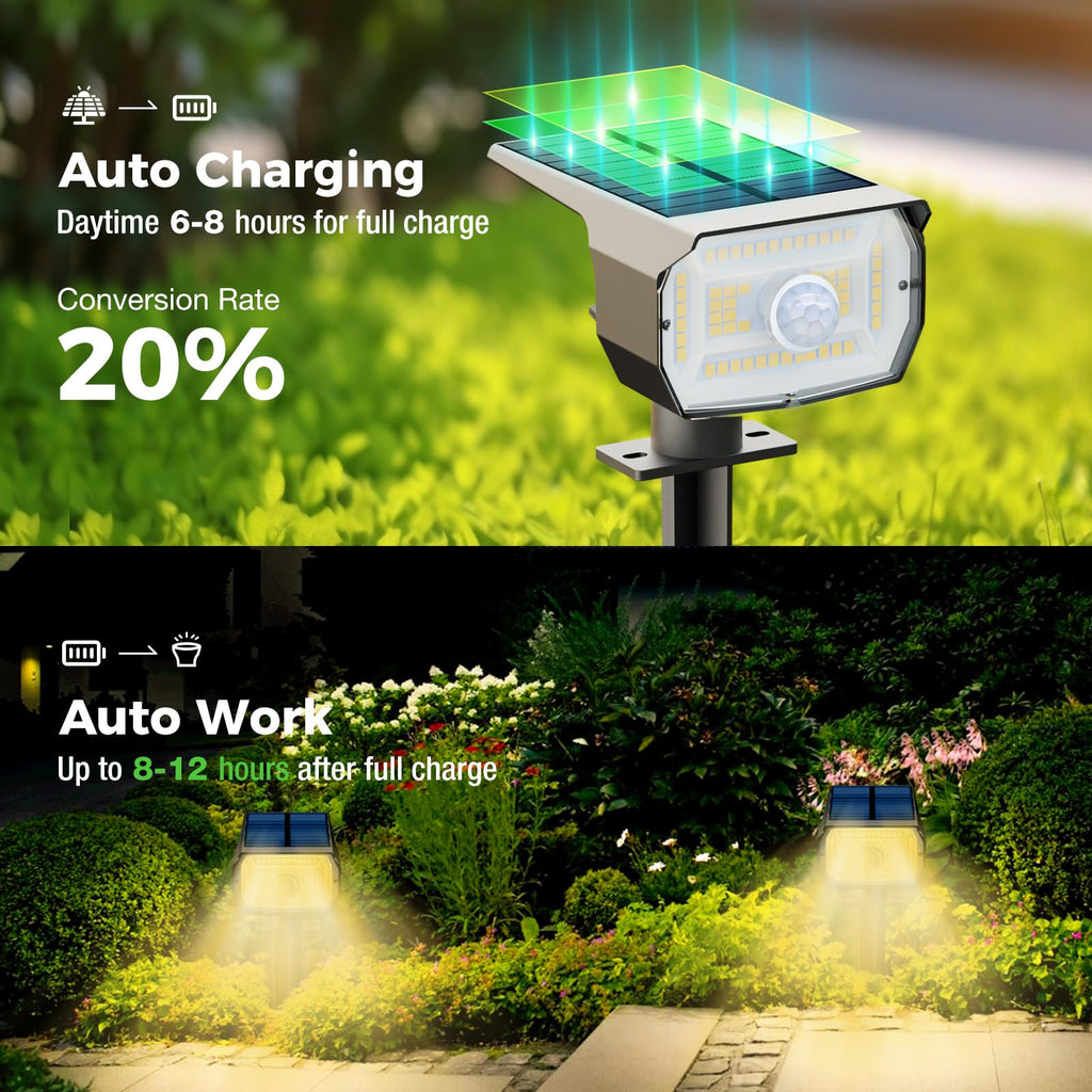 Solar Lights Outdoor Waterproof, Motion Sensor Spot Landscape Light