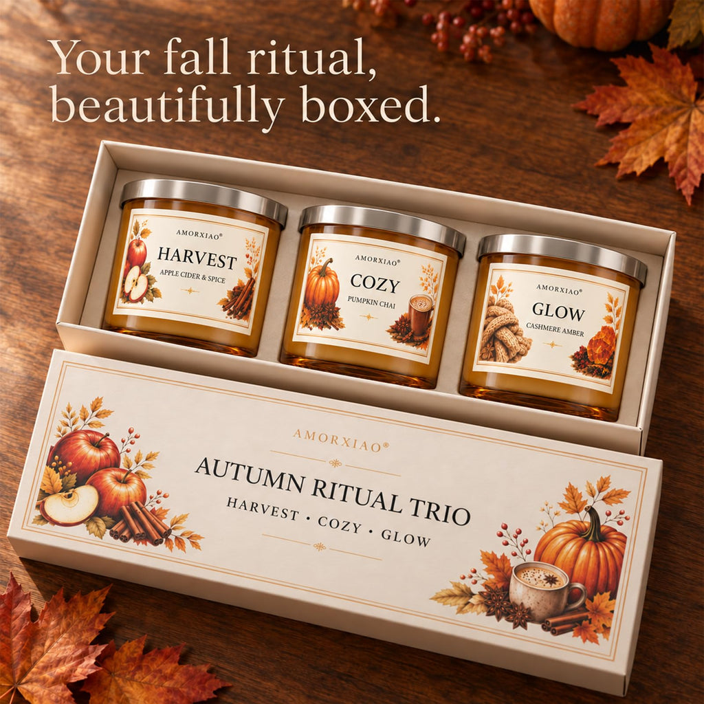 Autumn Ritual Trio, 3 Large 3-Wick Fall Scented Candles