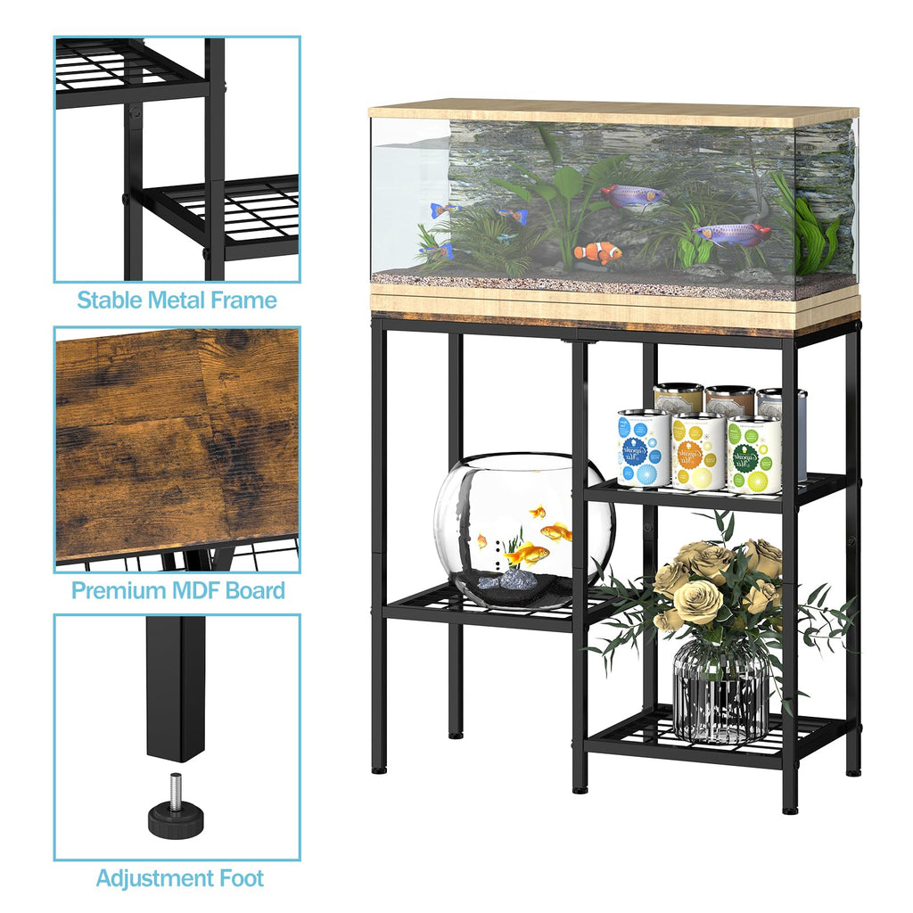 20 Gallon Fish Tank Stand, Heavy Duty Metal Aquarium Stand