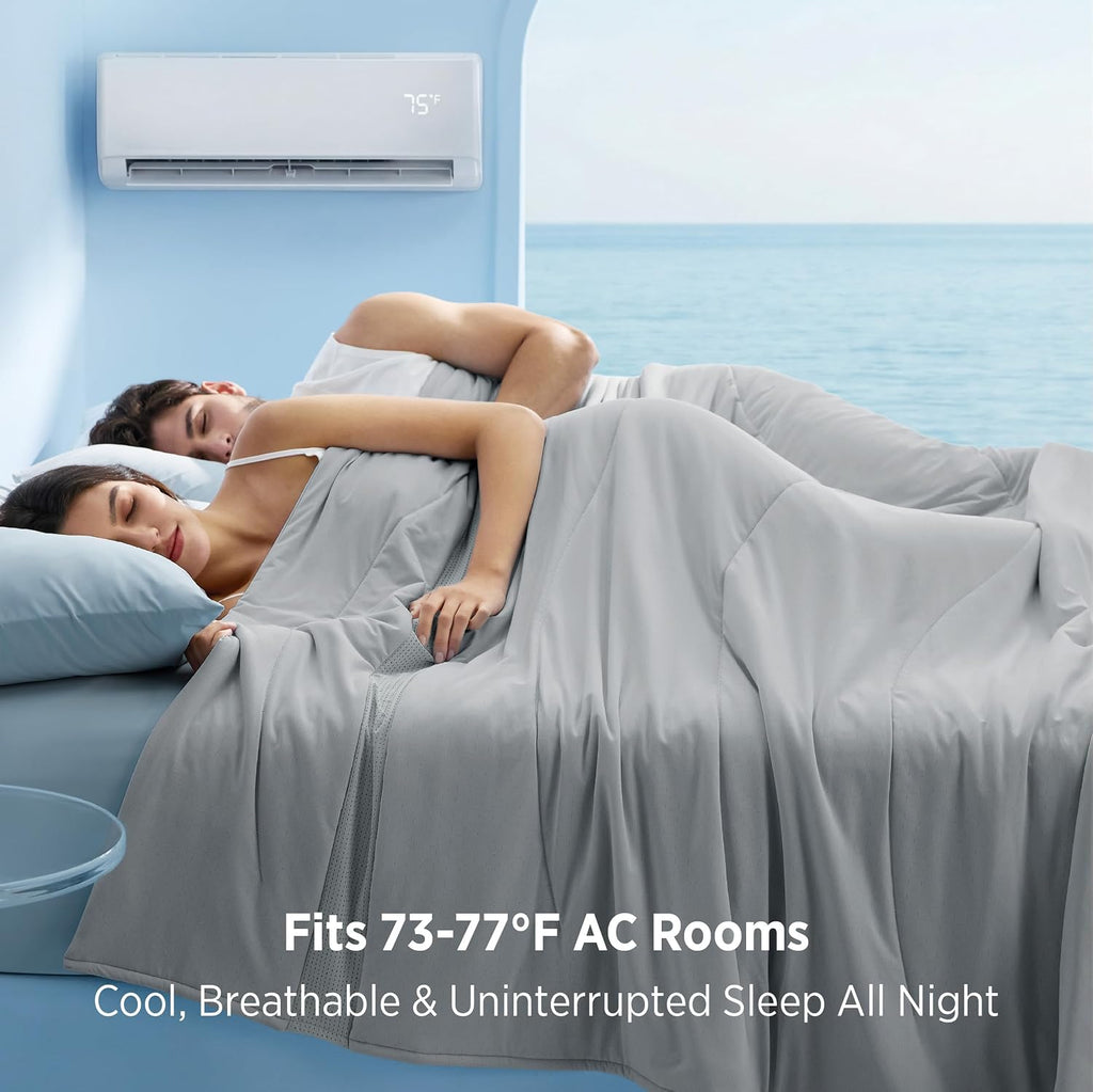 CoolOxy Cooling Comforter King Size - 4X Breathable & Q-Max>0.45 Summer Comforter, Cooling Blankets for Hot Sleepers