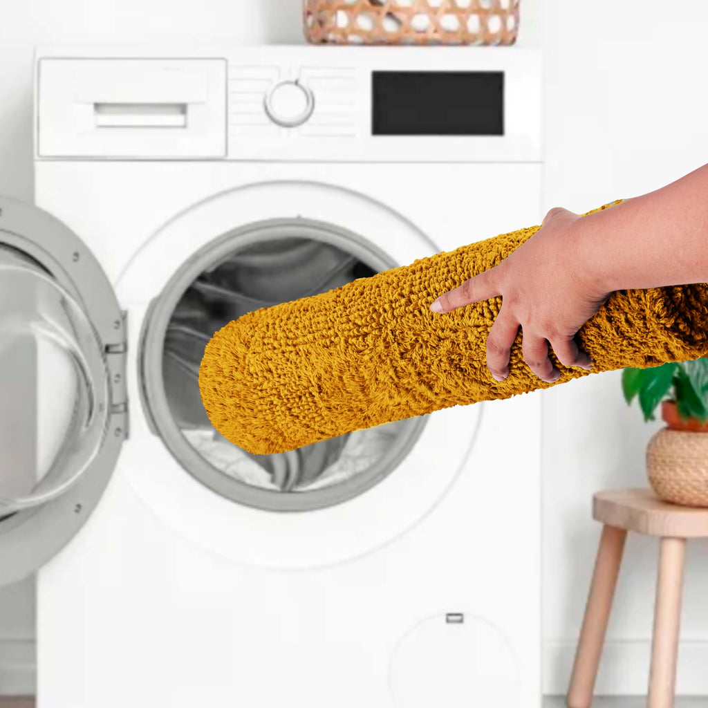 2 Pack Reversible Bath Mat - Plush 17x24 Bath Rug - Golden Rod