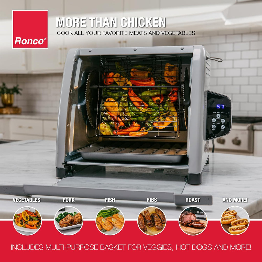 6000 Platinum Series Rotisserie Oven, Digital Display, 12-Pound Capacity, Auto Shutoff, Includes Rotisserie Spit