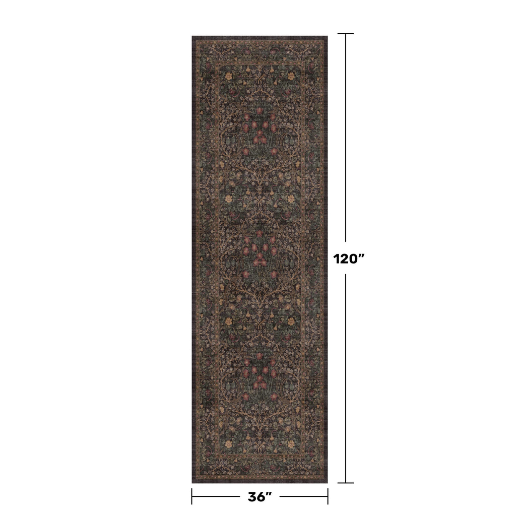 Boho Washable 3x10 Extra Long Runner Rug, Brown Large Kitchen Floor Rug Indoor, Non-Slip Stain & Fade Resistant