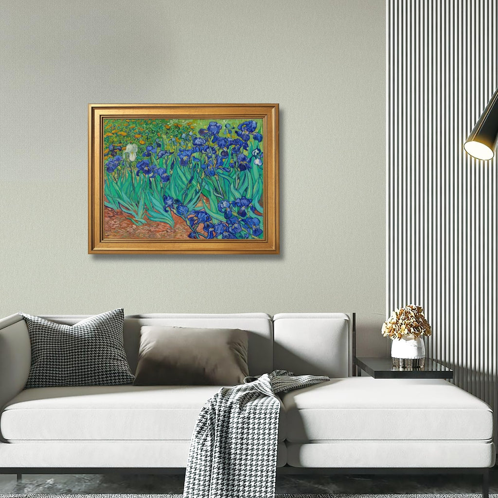 Gold Framed Irises by Vincent Van Gogh Poster 1890 Dutch Flower Landsacpe Wall Art Vintage Oil Paintings Reproduction