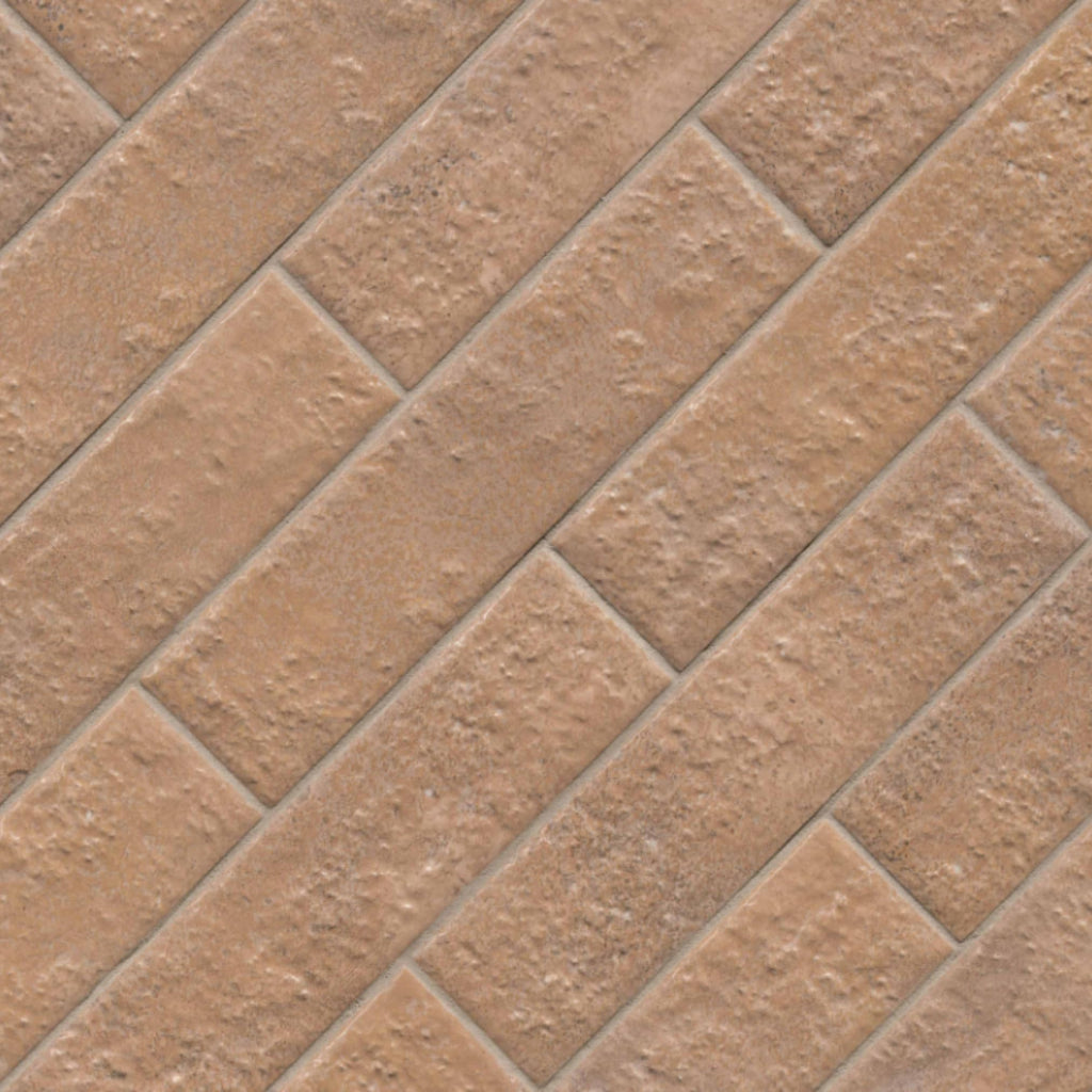 2.5x10 Terracotta Handmade Look Glossy Tile-50 Pieces