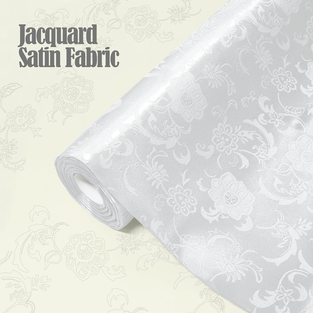 2 Yard White Satin Fabric 60" Wide for DIY Crafts
