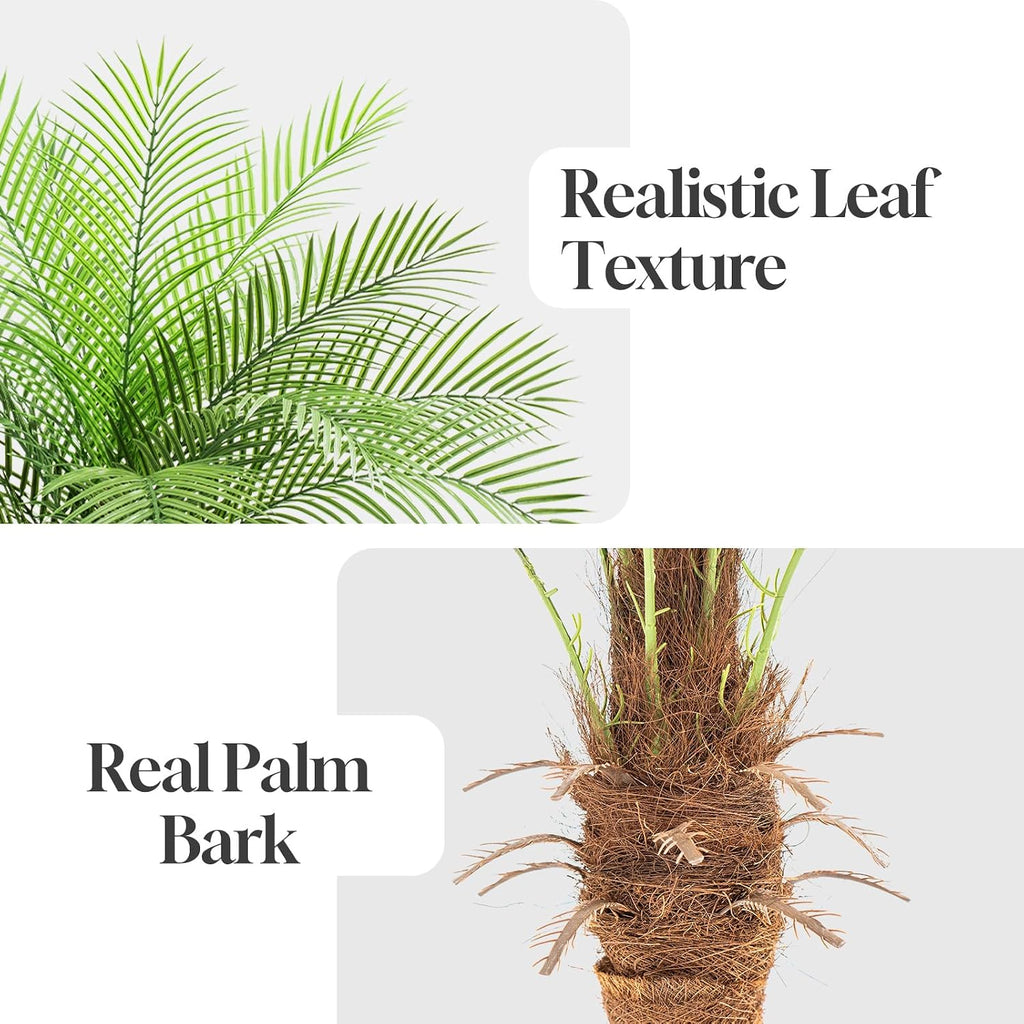 6ft Artificial Phoenix Palm Tree, Tall Faux Palm Plant with 18 Adjustable Leaves