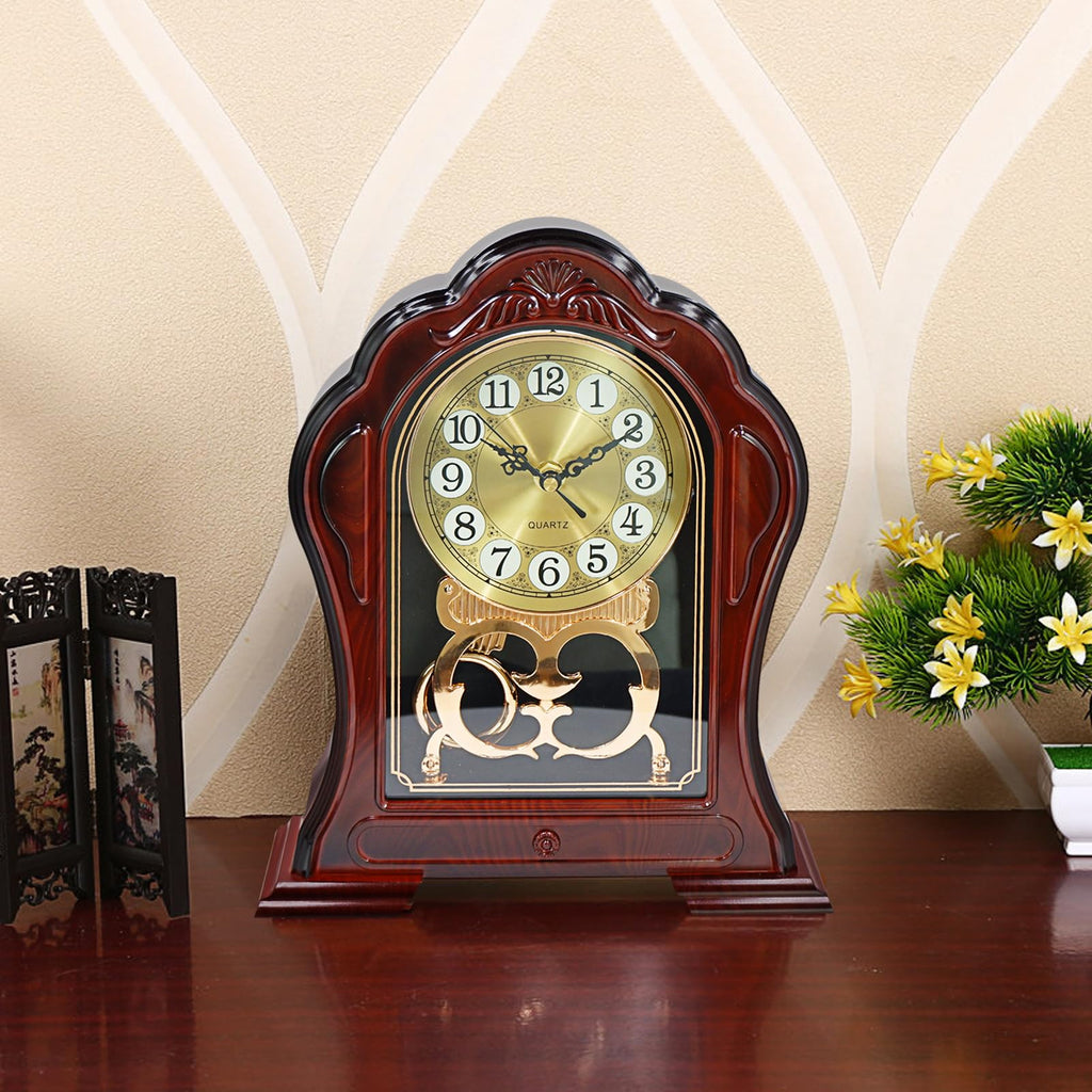 Antique Mantel Clock with Pendulum, Battery Operated(9.64" x 11.02")