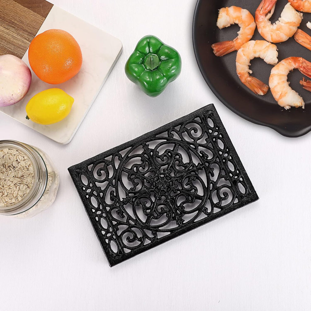 Cast Iron Trivet Heat Resistant Trivets for Hot Pots and Pans - Set of 2
