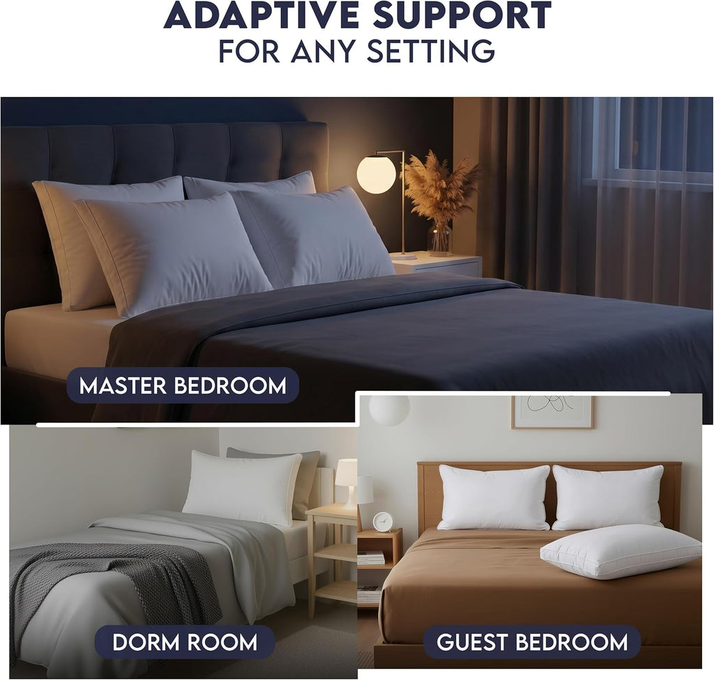 Bed Pillows for Sleeping King Size (White), Set of 2, Soft & Fluffy Pillow with Down Alternative Filling, Cooling