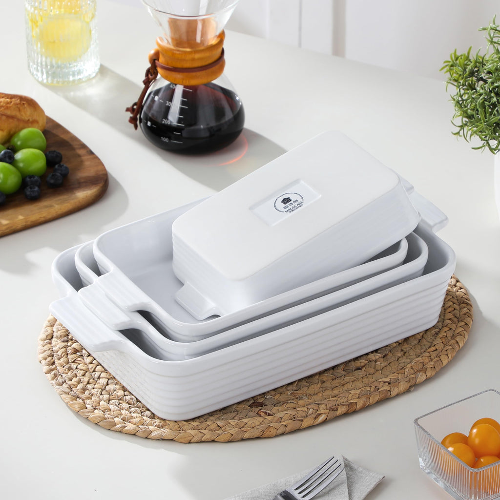 Casserole Dishes for Oven, Porcelain Baking Dish Set of 4