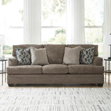 Signature Design by Ashley Stonemeade Casual Sofa with 4 Toss Pillows, Dark Brown