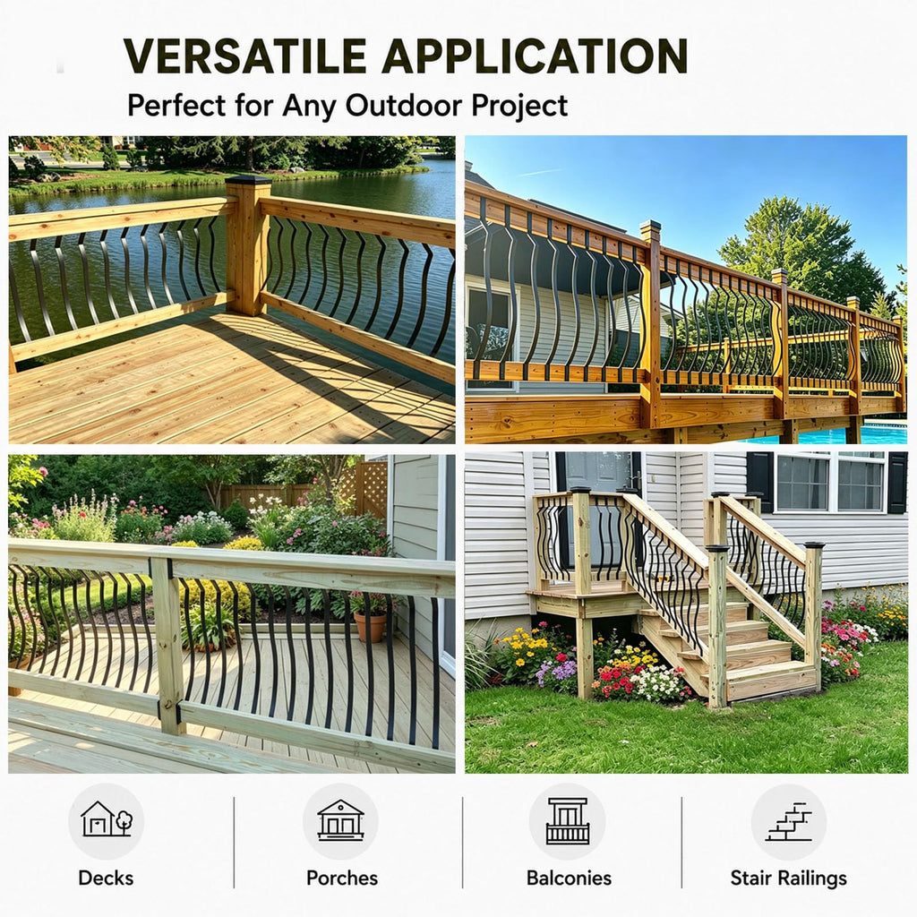 61 Pack 32.25" Deck Balusters, Heavy Duty Deck Railing with Screws
