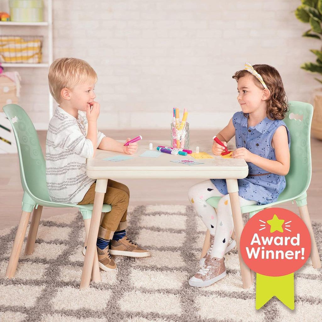 Table and Chair Set, Kid Century Modern, Mint Wood Legs, Furniture