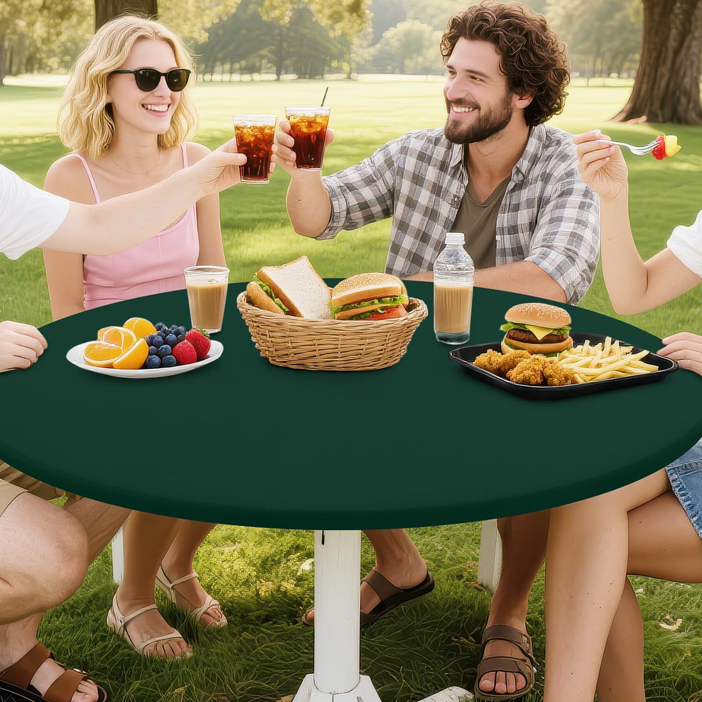 Round Spandex Tablecloth, Fitted Table Cover for 57"-68" Tables