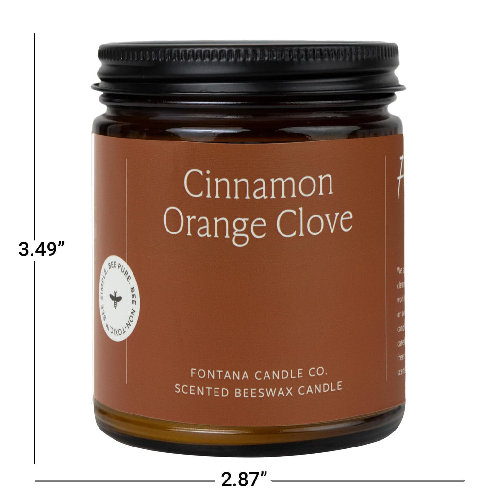 Co Wood Wick Beeswax Candle, Cinnamon Orange Clove