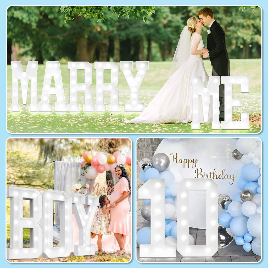 Easy-Assemble 4FT Cool White Marquee Light Up Letter D