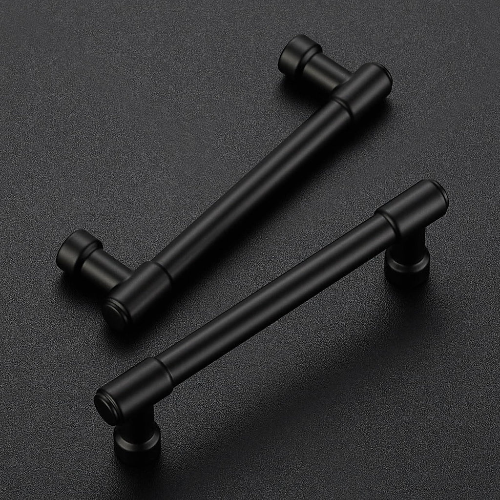 Matte Black Cabinet Handles Modern Pulls,4 Inch,2 Pack
