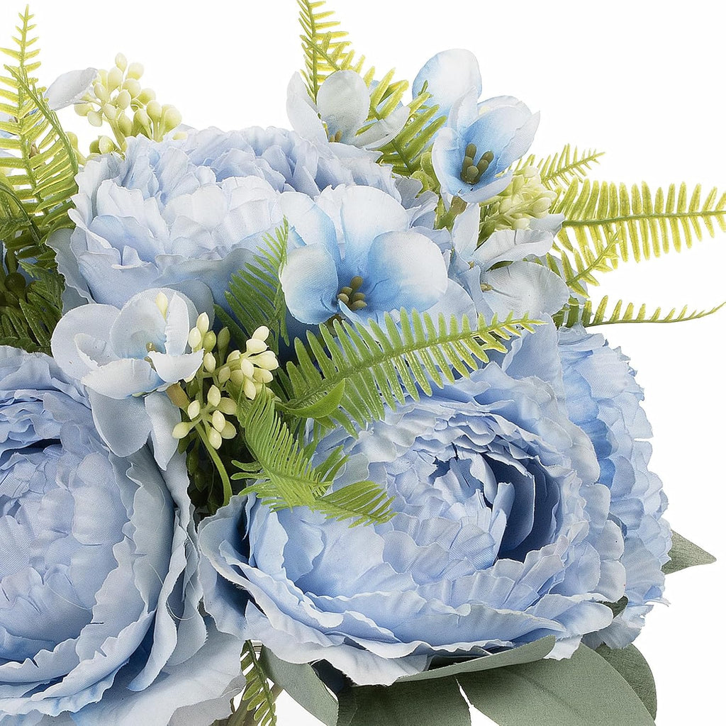 Artificial Flower Arrangement with Vase,Mixed Artificial Silk Peony Flower in Vase for Decoration Home Office