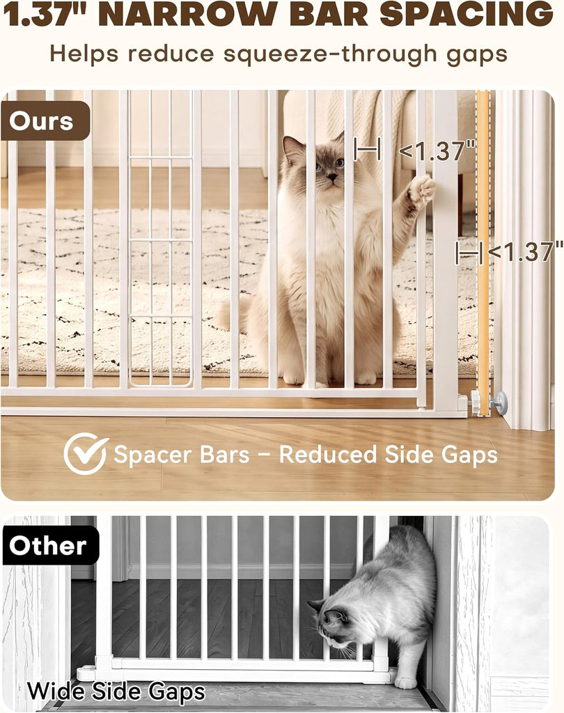 79" Extra Tall Cat Gate for Doorway, 29.5"-40.55" Wide Pet Gate