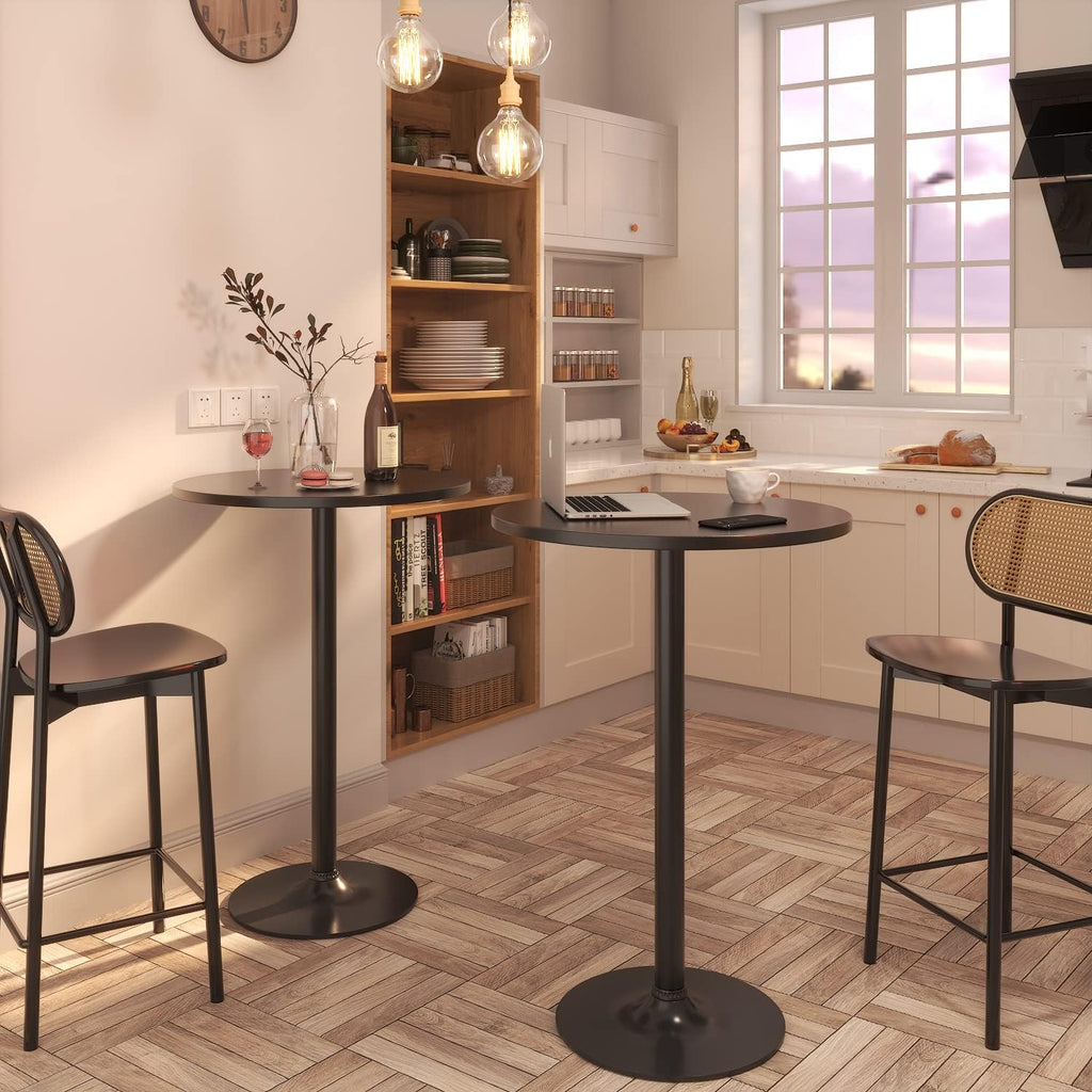 Bistro Pub Table Round Bar Height Cocktail Table Bar, Round Bar Tables for Party, Dining Room, Living Room and