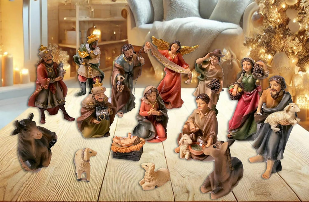 15-Piece Complete 4" Christmas Nativity Set
