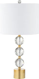 25.25" Clear and Brass Gold Crystal Table Lamp