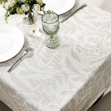 Elegant Damask Tablecloth for 8 Foot Large Rectangle Tables, Wrinkle and Stain Resistant Washable Fl