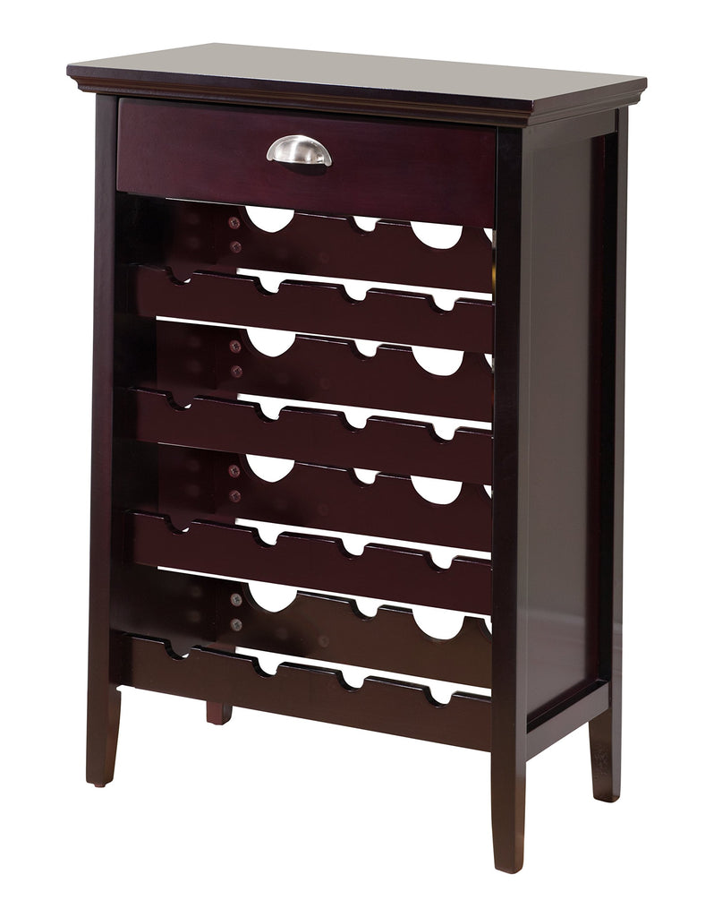 Wood Buffet Wine Rack Cabinet with Drawer, Dark Cherry