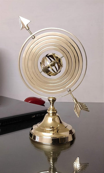 Brass 14 inches Large Armillary Sphere Globe Table Decor and Gift (Gold Finish)