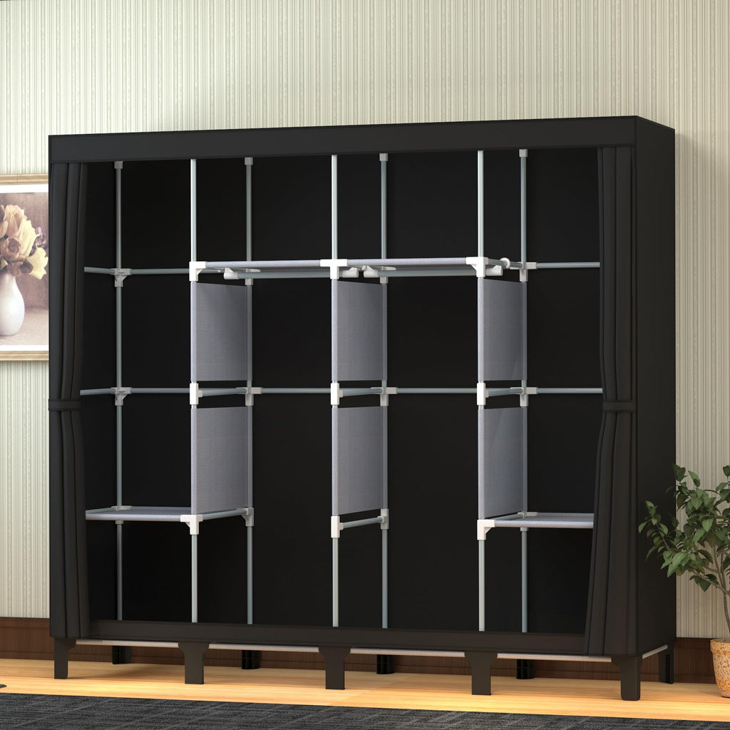 Portable Closet , 67" H x 67.7" H (Black, X-Large)
