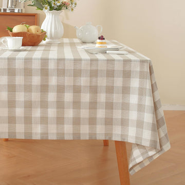 Checkered Tablecloth Rectangle Washable Buffalo Plaid Table Cloth Cotton Linen Gingham Table Cover for Picnic Kitchen