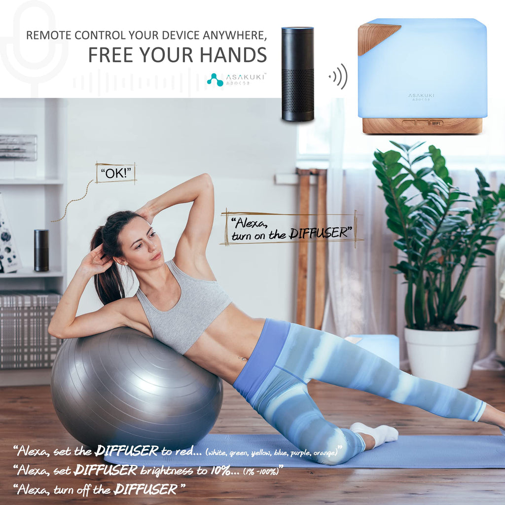 Smart WiFi Essential Oil Aromatherapy Diffuser, Easy Connect with Alexa and Google Home Phone App Voice Control 700