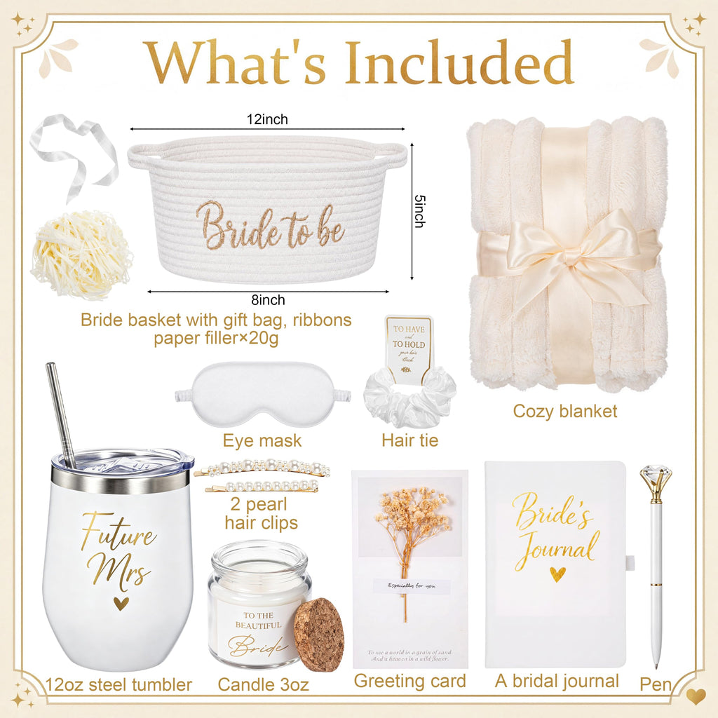 Bridal Shower Gift Basket for Bride, Engagement, Bride to Be