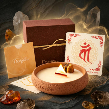 Tiger's Eye Luxury Protection Candle - Jangchub Gold Ritual, Confidence & Grounding Scented Candle for Manifestation