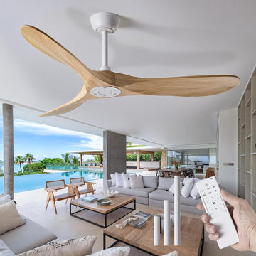 Inspired Maverick Style 52" wood ceiling fan, White