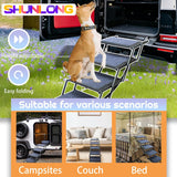 Dog Ramp for Car Truck and SUV Dog Stairs for Large Dogs Folding Pet Stairs with Non-Slip Rug Surface Supports Up to