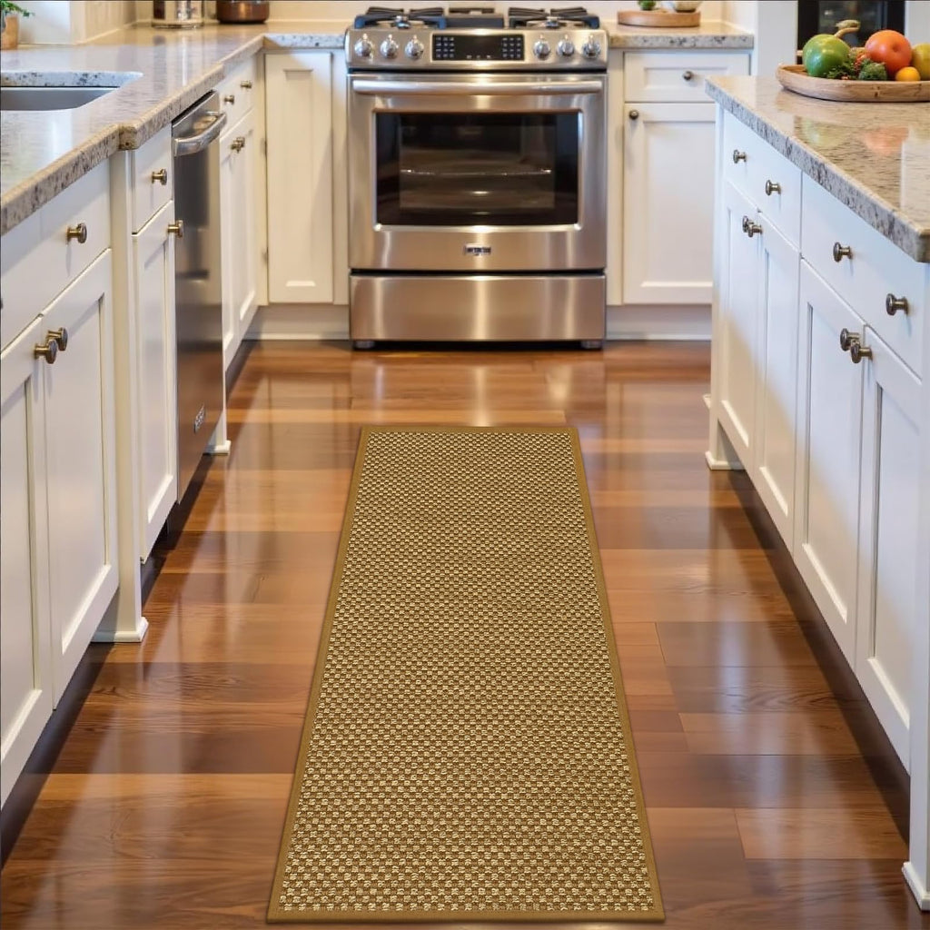 Door Mat 24"x59", Non Slip Washable Hallway Doormats, Light Brown